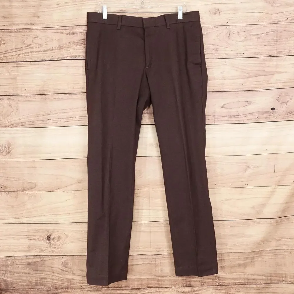 Banana Republic chino Pants Mens 33x32 Burgundy Aiden Fit Stretch Khaki
